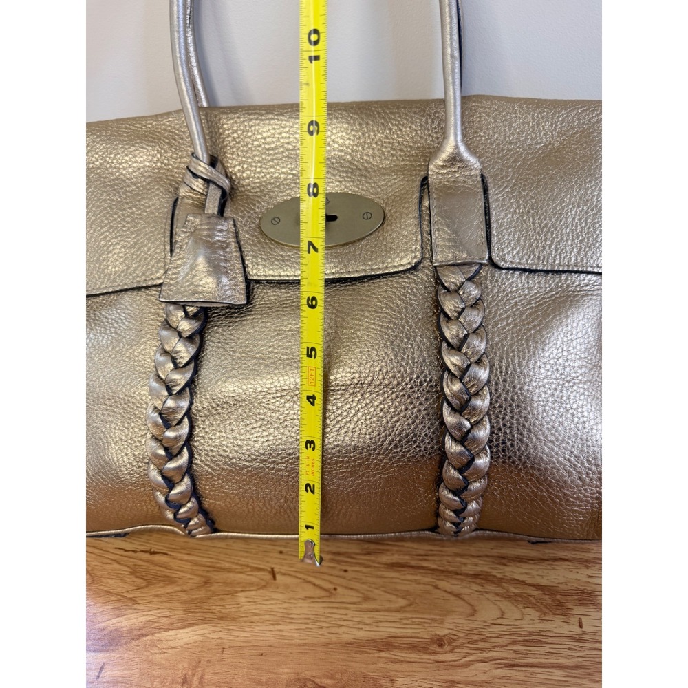Rare Mulberry Bayswater Metallic Gold Leather Braided Handle Bag Vintage Y2K - Picture 7 of 16
